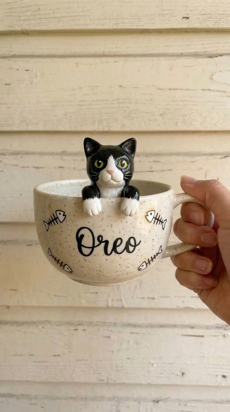 Blaires Pottery - Custom Cat Pet Mugs