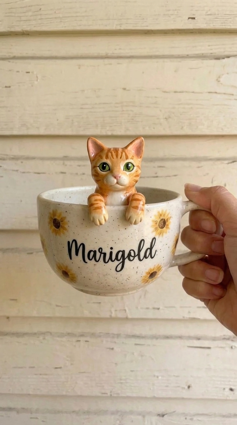 Blaires Pottery - Custom Cat Pet Mugs