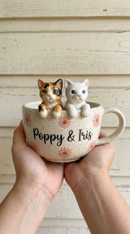 Blaires Pottery - Custom Cat Pet Mugs