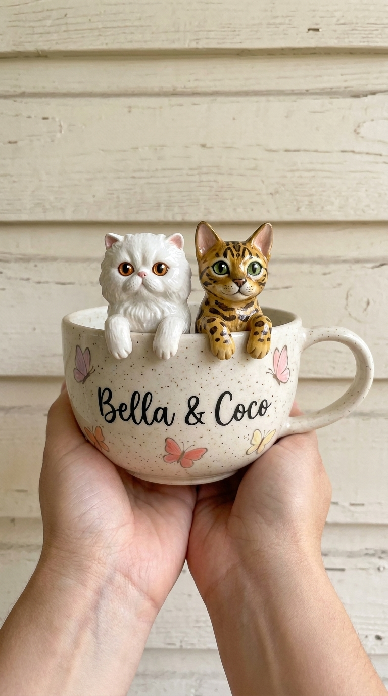 Blaires Pottery - Custom Cat Pet Mugs