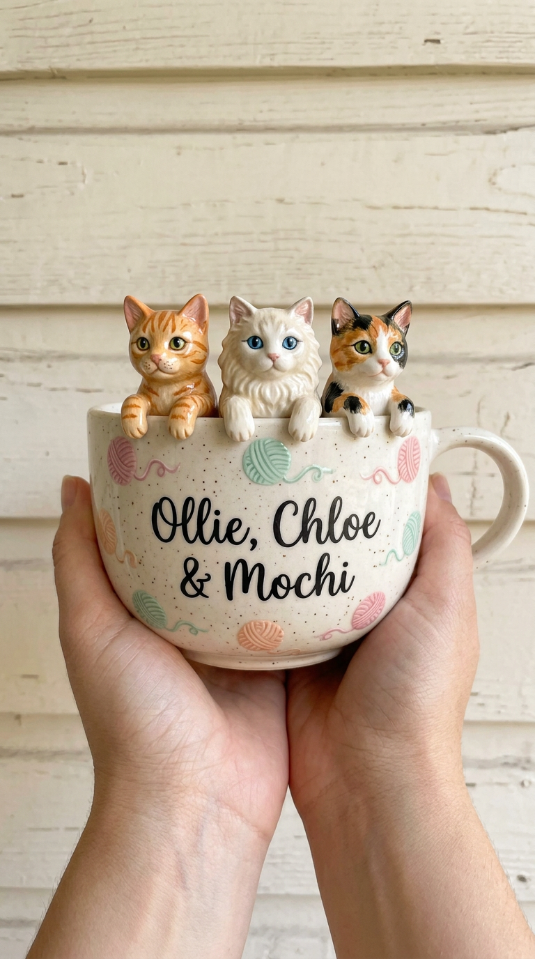 Blaires Pottery - Custom Cat Pet Mugs